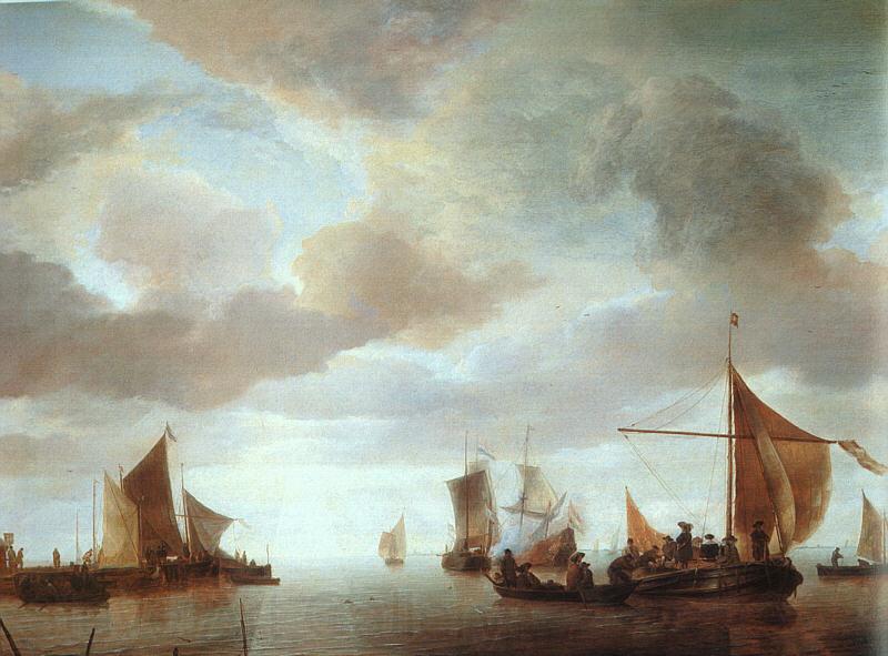 Jan van de Capelle Ships on a Calm Spain oil painting art